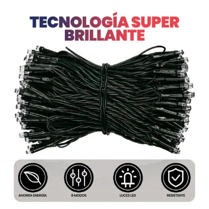 Luces de Navidad Solares 17 m | Decoración sin enchufes 🎄