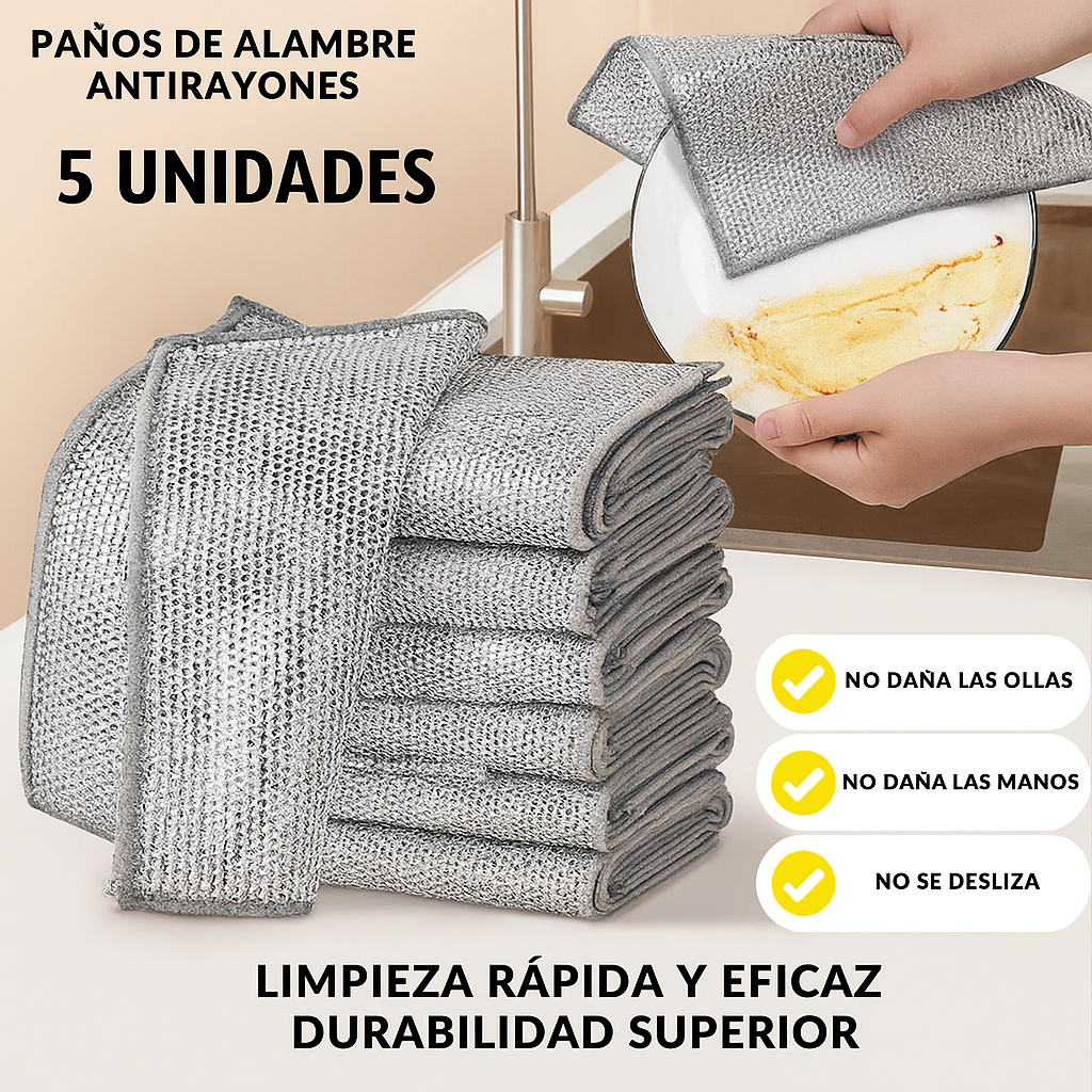 Set X5 Paños De Alambre
