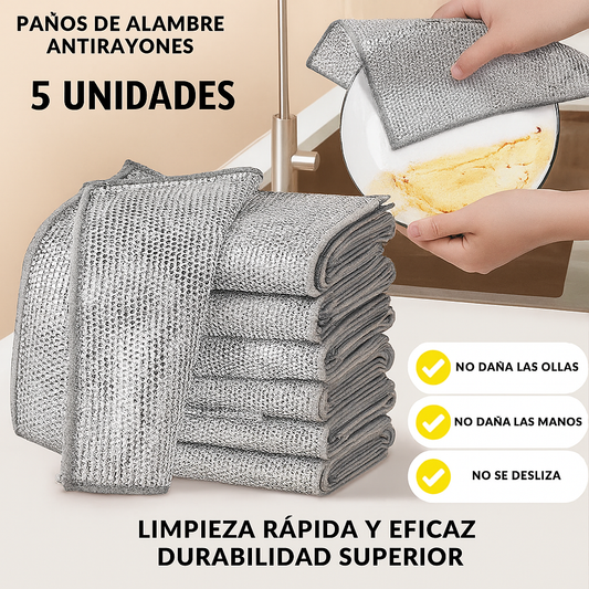 Set X5 Paños De Alambre