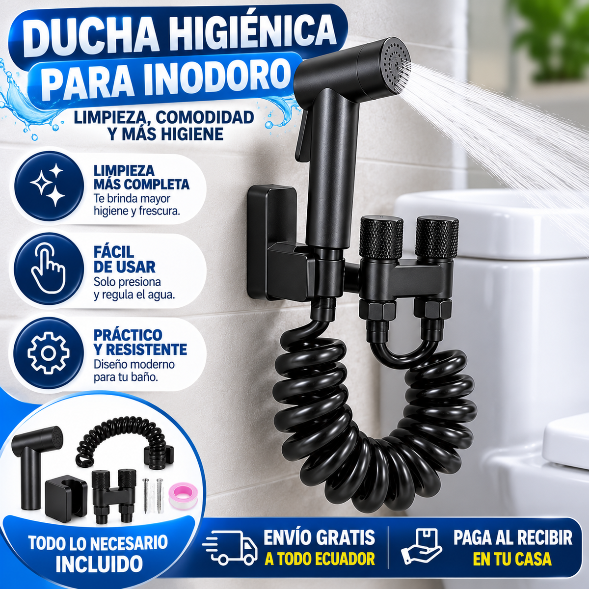 Ducha Higiénica Multifunción – Práctica y Fácil de Usar