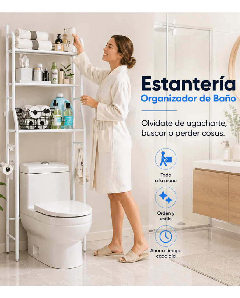 ORGANIZADOR ESTANTE PARA BAÑO 3 NIVELES