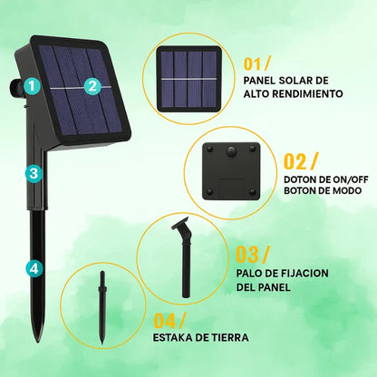 Luces de Navidad Solares 17 m | Decoración sin enchufes 🎄