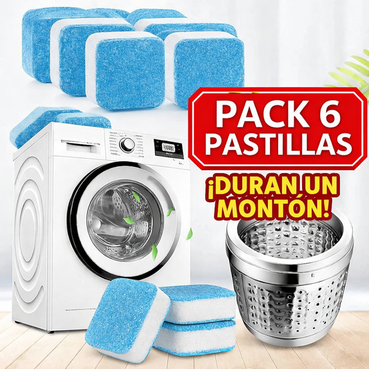 PACK 6 MESES DE PASTILLAS. ( 1 PASTILLA NECESARIA POR MES ) - Deja Tu Lavadora como Nueva