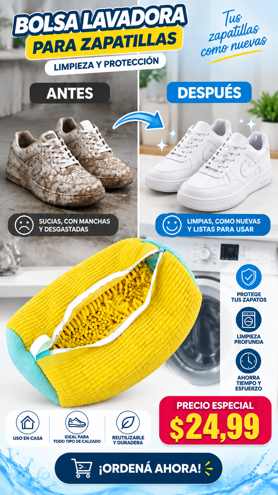 Bolsa Lavadora 360° para Zapatillas
