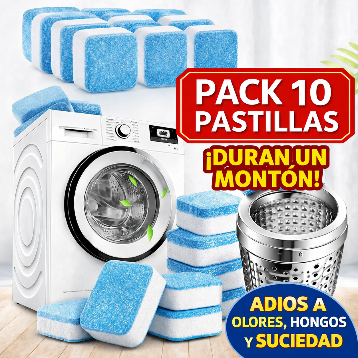 PASTILLAS LIMPIA LAVADORA (PACK x10)