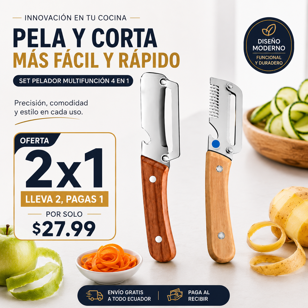 Dúo ChefCut™ – Pela, Corta y Rebana Fácil