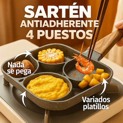 Sartén Antiadherente de 4 Divisiones
