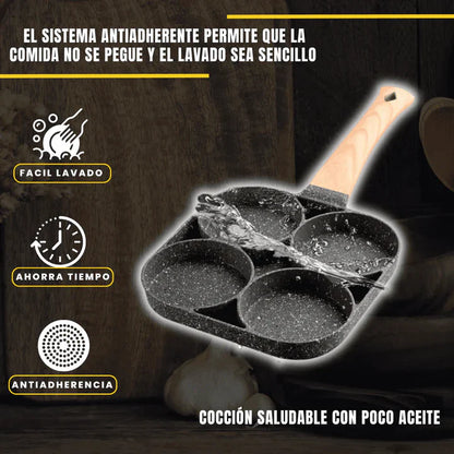 Sartén Antiadherente de 4 Divisiones