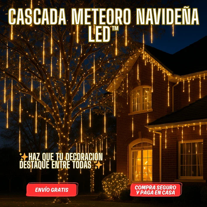 CASCADA METEORO NAVIDEÑA LED| El brillo que hace la diferencia 🌟